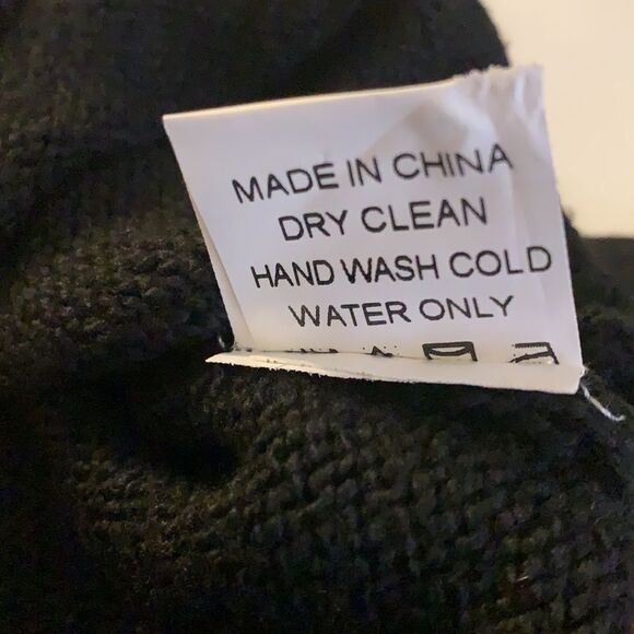 olivaceous long sleeve black sweater V-neck polyester fabric sz med rolled hem - Picture 8 of 10